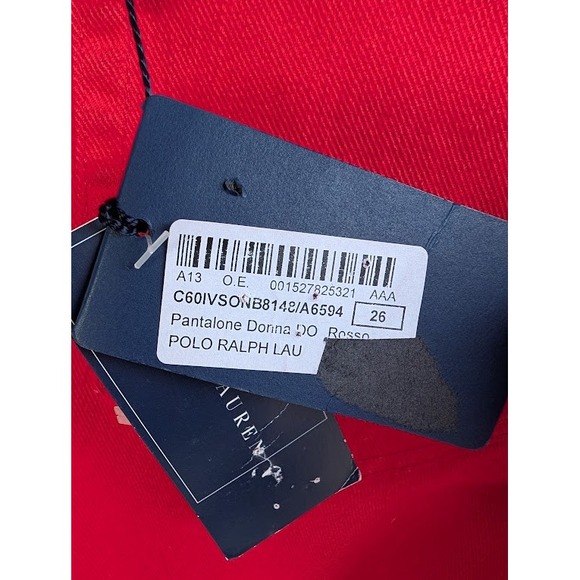 NWT Ralph Lauren RL Skinny Jeans Women Red W26 Cotton Blend Mid Rise - Picture 6 of 15